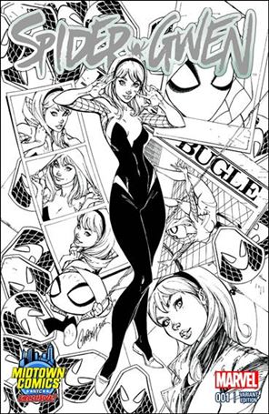 Spider-Gwen (2015/04) issue 1-XN J. Scott Campbell Midtown Comics B&W Cover