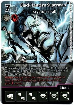 DC Comics Dice Masters War of Light card 141-B Black Lantern Superman: Krypton's Fal (Full Art)l