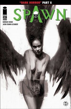 Spawn issue 281-B Jason Shawn Alexander Black and White Cover