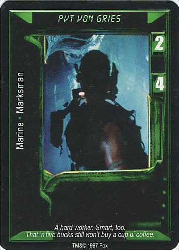 Aliens/Predator (Base Set) card 276 Pvt Von Gries