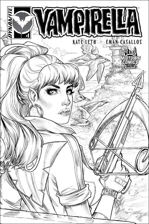 Vampirella (2016) issue 1-P Nei Ruffino Midtown Comics Black & White Cover