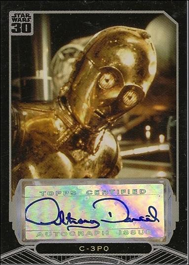 Star Wars 30th Anniversary (Autograph Subset) card nn1 Anthony Daniels - C-3PO 1/75 (1:6561 packs)