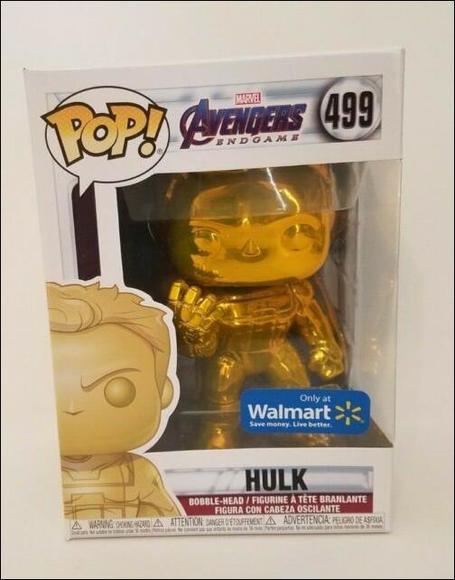 POP! Marvel figure 499-C Hulk Chrome w/ Gauntlet (Yellow)