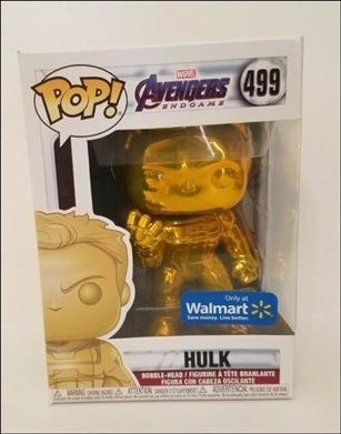 POP! Marvel figure 499-C Hulk Chrome w/ Gauntlet (Yellow)