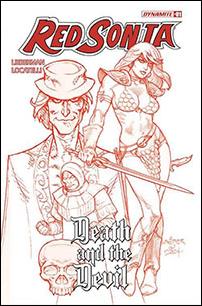 Red Sonja: Death and the Devil issue 1-V Joseph Michael Linsner Red Line Art 1:7 Cover