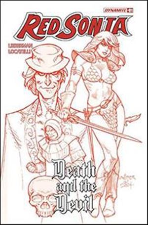 Red Sonja: Death and the Devil issue 1-V Joseph Michael Linsner Red Line Art 1:7 Cover