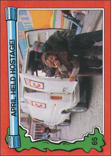 Teenage Mutant Ninja Turtles Movie II (Base Set) card 65 April Held Hostage!