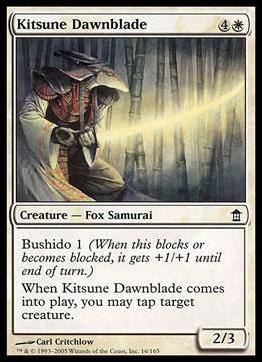 Magic the Gathering: Saviors of Kamigawa (Base Set) card 16 Kitsune Dawnblade