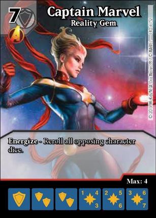 Marvel Dice Masters  Avengers Infinity Gauntlet card 140 Captain Marvel: Reality Gem