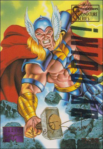 1995 Marvel Masterpieces (Multi-Foil E-Motion Parallel Base Set) card 105 Thor