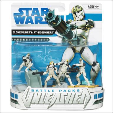 Star Wars: Unleashed Multi-Figure Battle Packs figure 45 Clone Pilots and AT-TE Gunners