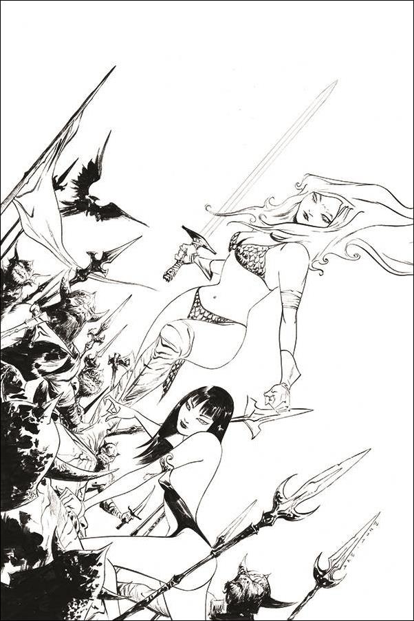 Vampirella / Red Sonja issue 11-O Jae Lee 1:25 Black & White Virgin Cover