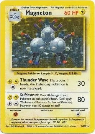 Pokemon (Base Set) card 9/102-C Magneton (Holo) Unlimited