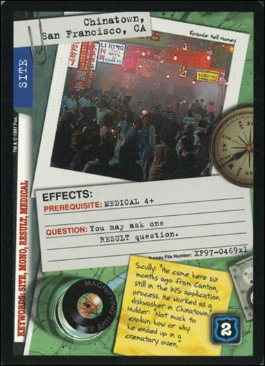 X-Files: 101361 (Base Set) card XF97-0469x1 Chinatown, San Francisco, CA