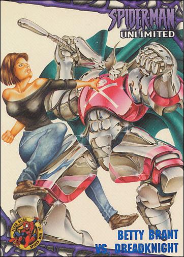 1997 Fleer Ultra Spider-Man (Base Set Blue) card 60 Betty Brant Vs. Dreadknight