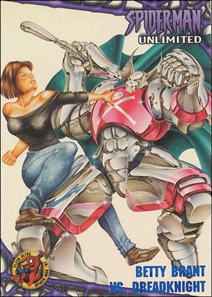 1997 Fleer Ultra Spider-Man (Base Set Blue) card 60 Betty Brant Vs. Dreadknight