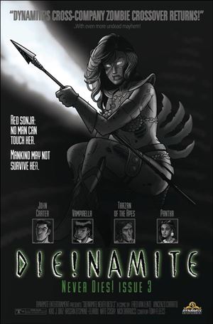 Die!namite Never Dies issue 3-K Tony Fleecs 1:11 Black & White Cover