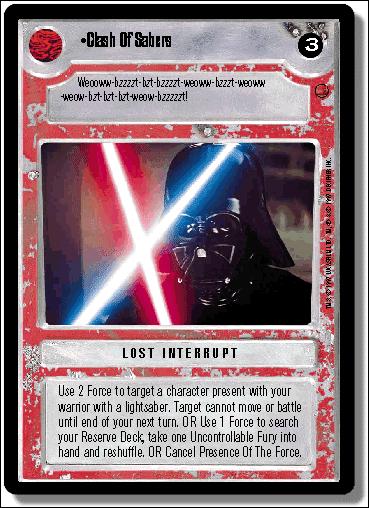 Star Wars: Cloud City Limited (Base Set) card 124 Clash of Sabers