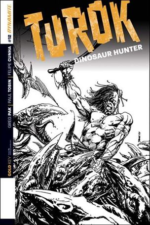 Turok: Dinosaur Hunter (2014) issue 12-C Bart Sears 1:10 Black & White Cover