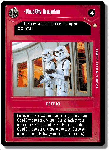 Star Wars: Special Edition Limited (Base Set) card 59 Cloud City Occupation