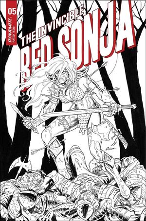 Invincible Red Sonja issue 5-J Amanda Conner 1:15 Black & White Cover