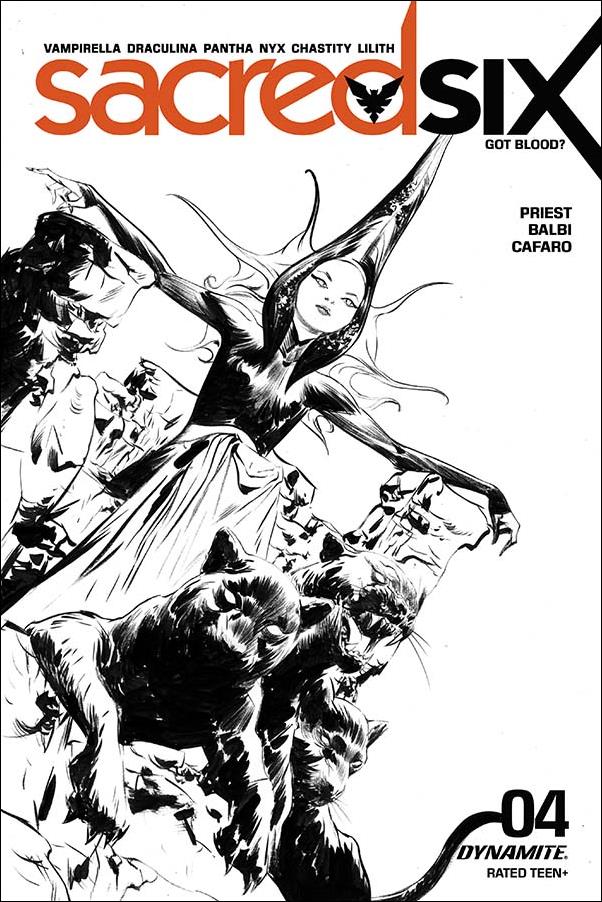Sacred Six issue 4-N Jae Lee 1:30 Black & White Cover