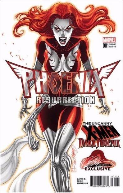 Phoenix Resurrection: The Return of Jean Grey issue 1-SH J. Scott Campbell "Dark Phoenix" Cover 1/1880