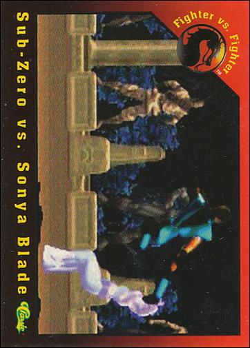 Mortal Kombat (Base Set) card 35 Sub-Zero vs. Sonya Blade