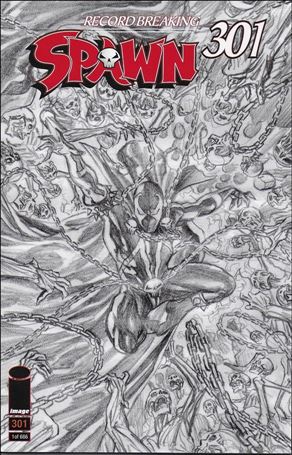 Spawn issue 301-T Alex Ross Black & White Cover 1/666