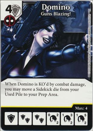 Marvel Dice Masters Deadpool card 91 Domino: Guns Blazing!