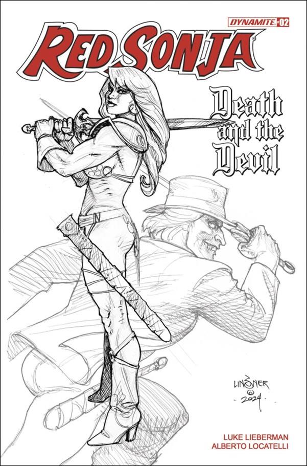 Red Sonja: Death and the Devil issue 2-H Joseph Michael Linsner 1:15 B&W Cover