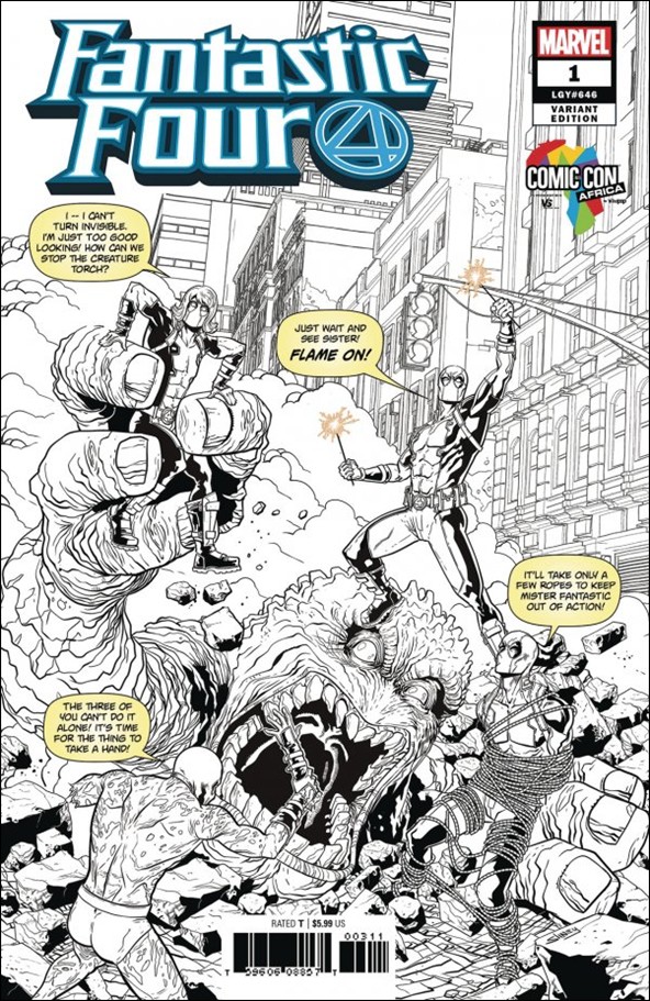 Fantastic Four (2018) issue 1-XA Will Sliney Comic Con Africa Black and White Cover