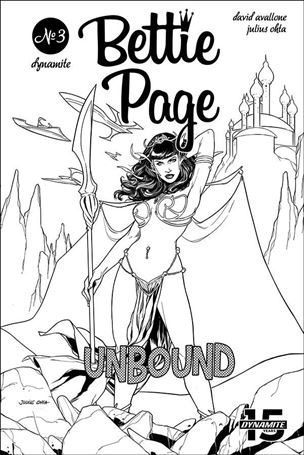 Bettie Page: Unbound issue 3-J Julius Ohta 1:40 Black & White Cover