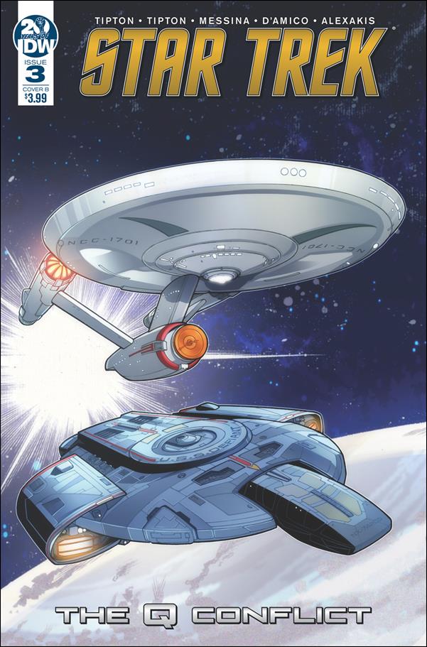 Star Trek: The Q Conflict issue 3-B David Messina "Enterprise & Defiant" Right Cover