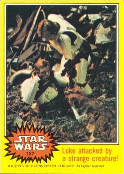 Star Wars: Series 3 (Base Set) card 137 Luke attacked by a strange creature!