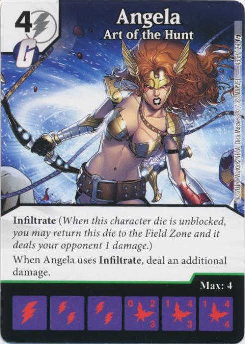 Marvel Dice Masters Guardians of the Galaxy  card 43 Angela: Art of the Hunt