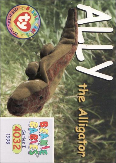 Beanie Babies Series 1 (Base Set) card 50 Ally the Alligator