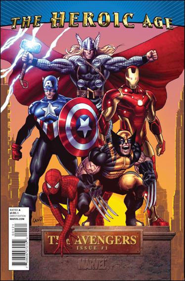 Avengers (2010) issue 1-B Greg Land 1:15 "Heroic Age" Cover 
