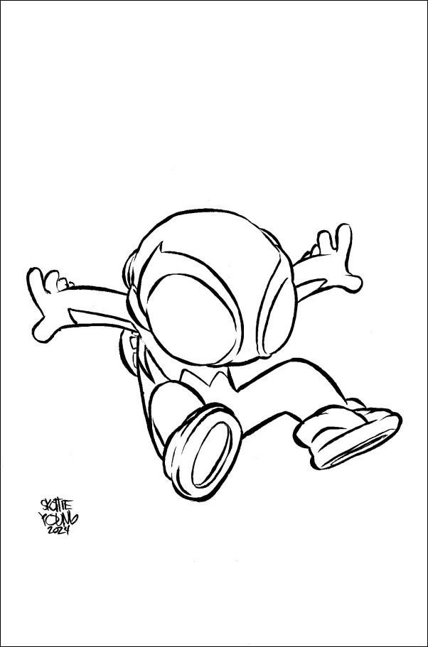 Spider-Boy (2023) issue 8-D Skottie Young "Big Marvels" 1:50 B&W Cover