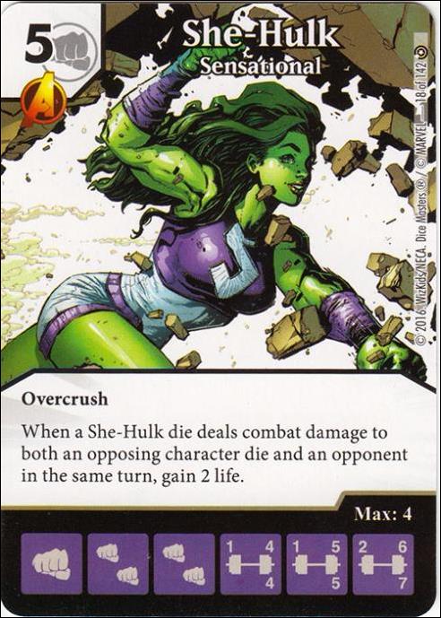 Marvel Dice Masters Civil War card 18 She-Hulk: Sensational