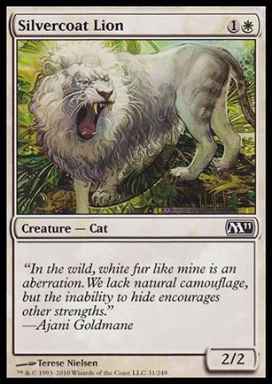 Magic the Gathering: 2011 Core Set (Base Set) card 31 Silvercoat Lion
