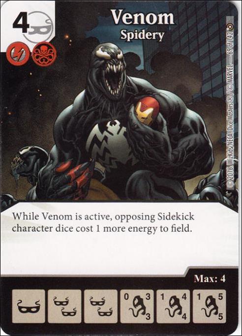 Marvel Dice Masters Civil War card 69 Venom: Spidery