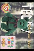 Beanie Babies Series 1 (Base Set) card 136 Teddy the Teal Bear