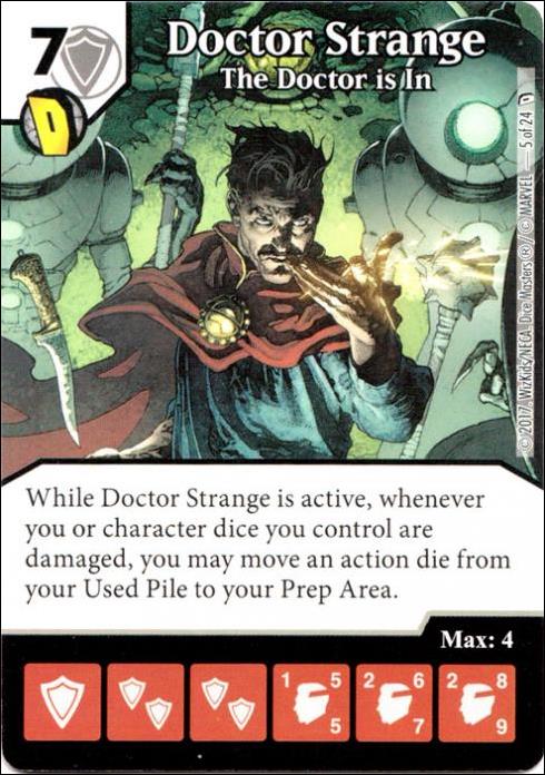 Marvel Dice Masters Defenders card 5 Doctor Strange: The Doctor Is In