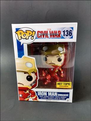 POP! Marvel figure 136 Iron Man (Unmasked) (Hot Topic Exclusive)