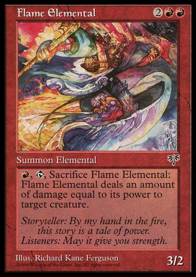 Magic the Gathering: Mirage (Base Set) card 175 Flame Elemental