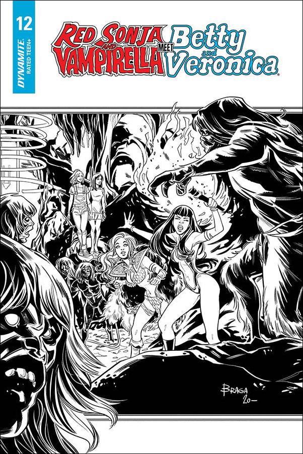 Red Sonja and Vampirella Meet Betty and Veronica issue 12-I Laura Braga 1:20 Black & White Cover