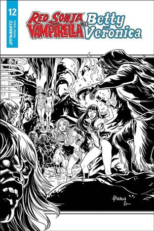 Red Sonja and Vampirella Meet Betty and Veronica issue 12-I Laura Braga 1:20 Black & White Cover