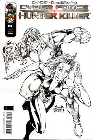 Cyberforce/Hunter-Killer issue 4-C Joe Benitez Black & White RI Cover