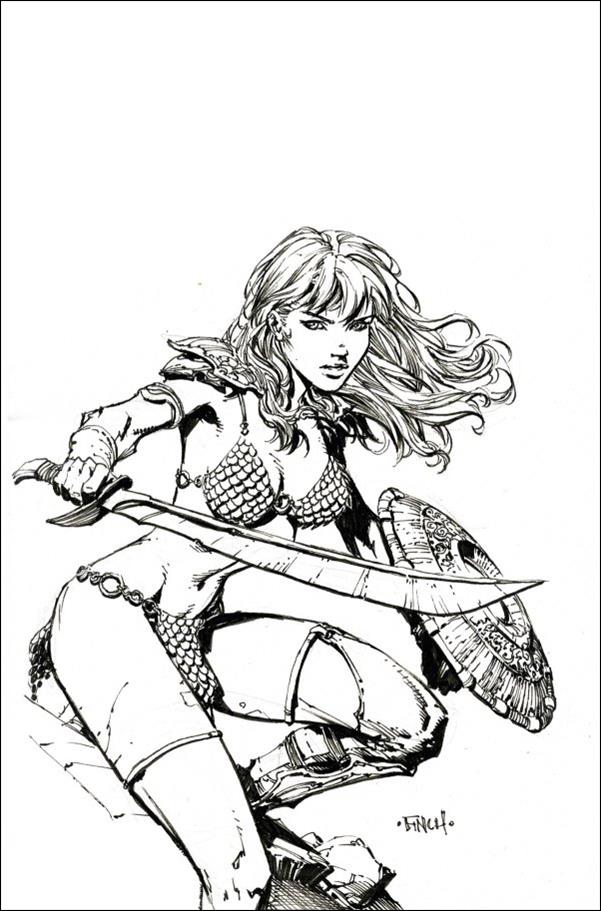 Unbreakable Red Sonja issue 4-H David Finch 1:15 B&W Cover